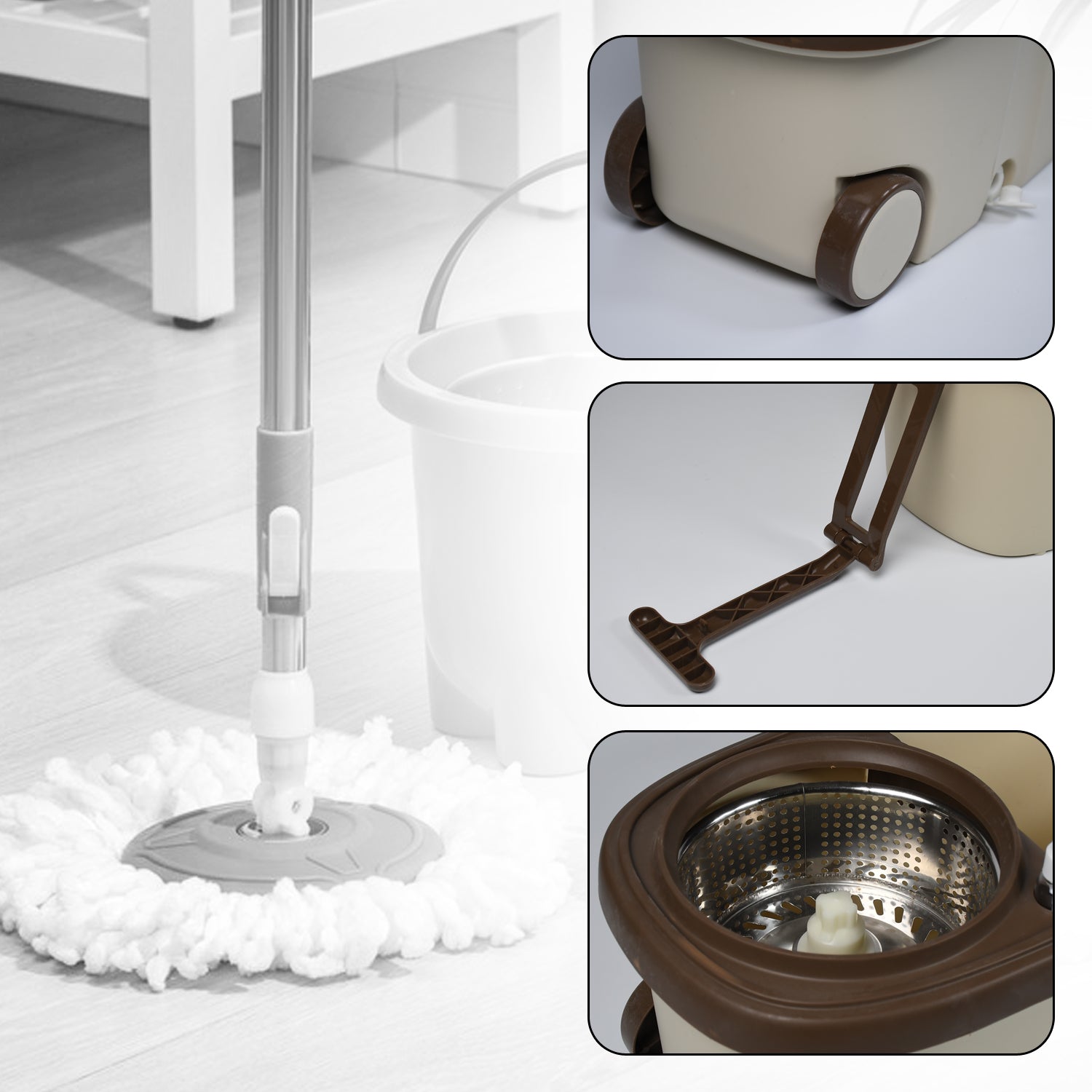 1185 Mop with Bucket For Floor Cleaning With Steel Spin /Mop for Floor Cleaning / Floor Cleaner Mop / Spin Mop / Magic Mop / Mop Stick / Spin Mop Set with Bucket DeoDap 1185 Mop with Bucket For Floor Cleaning With Steel Spin /Mop for Floor Cleaning / Floor Cleaner Mop / Spin Mop / Magic Mop / Mop Stick / Spin Mop Set with Bucket DeoDap